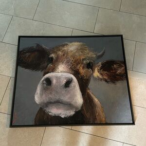 big cow picture for wall decor
